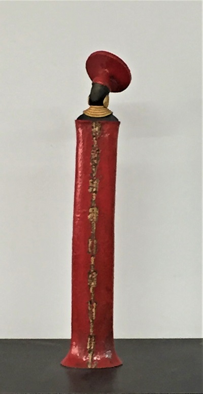 Femme Zoulou rouge - Céramique - 42 cm