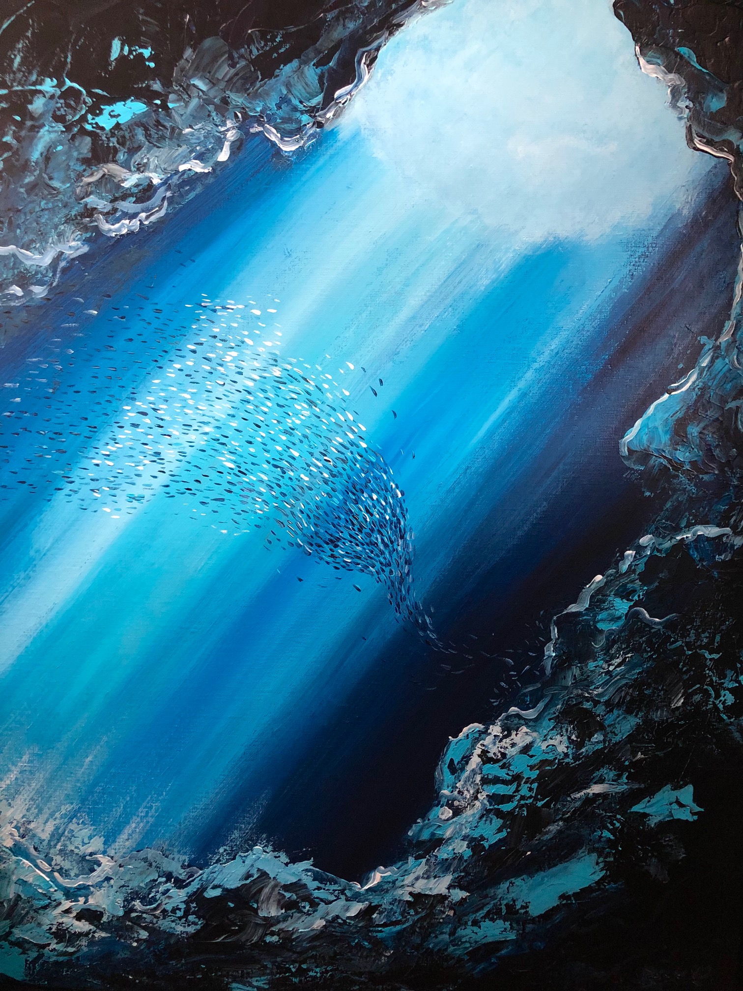 Le trou bleu - Acrylique sur toile - 100x81 cm