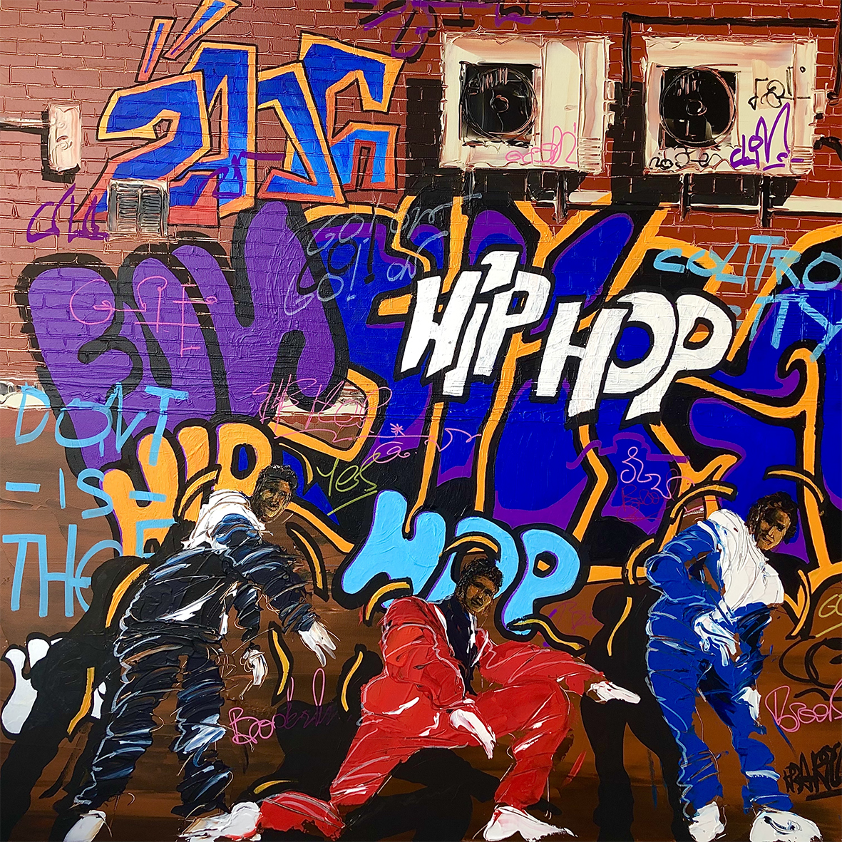 Hip Hop - Acrylique sur toile - 90x90 cm