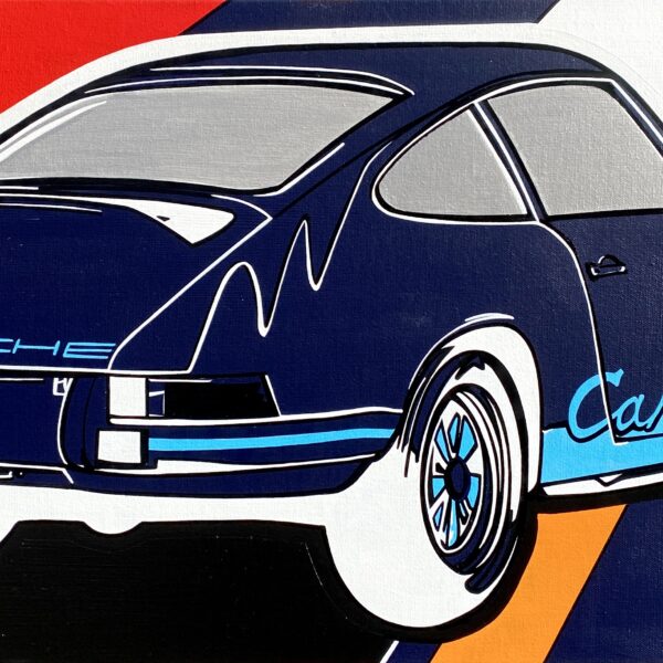 Mythique Porsche Carrera 2.7 RS - Acrylique sur toile - 40x80 cm