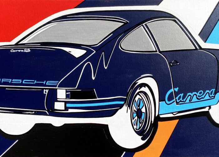 Mythique Porsche Carrera 2.7 RS - Acrylique sur toile - 40x80 cm